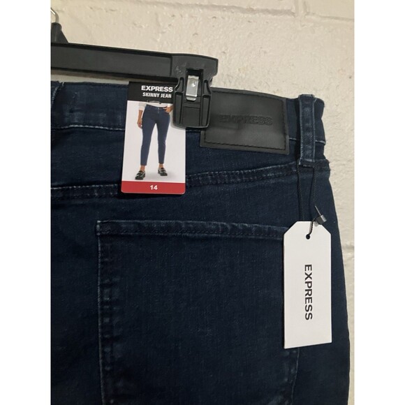 Express Women’s Skinny Jeans Size 14 Dark Wash Stretch Denim Mid Rise NWT - Picture 6 of 12